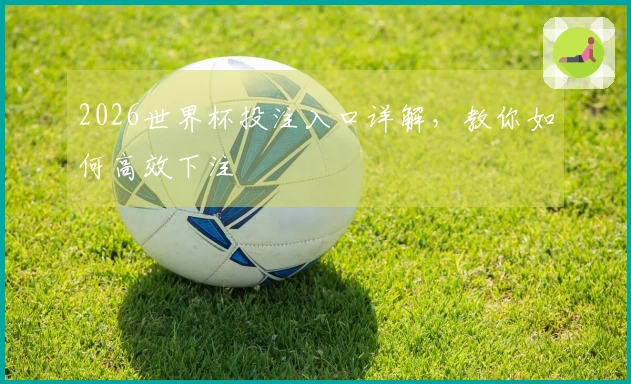 2026世界杯投注入口详解，教你如何高效下注
